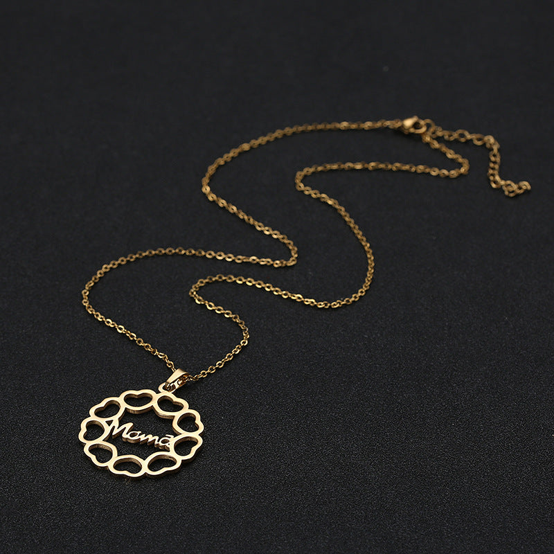 Wholesale Mother's Day Love Mama Titanium Steel Necklaces